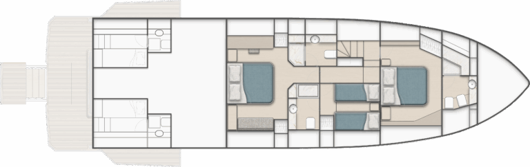 Lower Deck - 3 Cabin Version