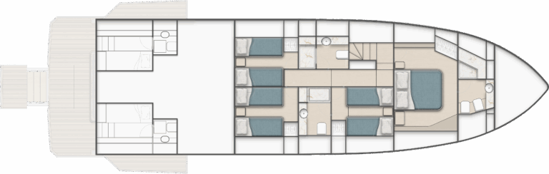 Lower Deck - 4 Cabin Version